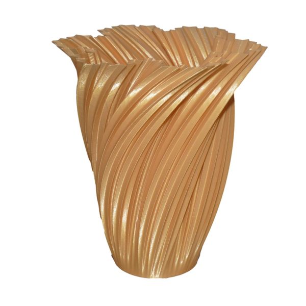 3D Printed Ornamental Fractal Vase (gold)