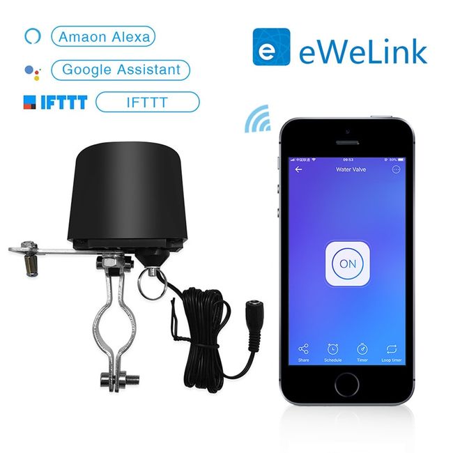 WIFI Smart Water Valve Shut Off Tool Automatic Remote Control On And Off  Electric Gas Shutoff Valve Main Compatible With Alexa