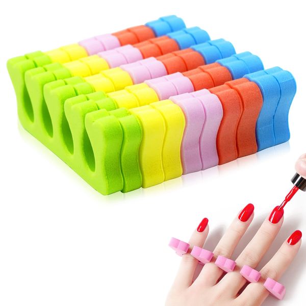 10pcs Toe Separators for Pedicure, Soft Sponge Toe Separator for Nail Polish, Toe Dividers Separators Finger Dividers for Women Nail Art Pedicure Manicure Polishing Beauty Accessories