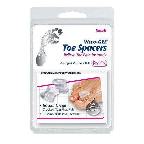 PediFix Visco-GEL Toe Spacers Relieve Toe Pain Instantly Fits Most Small Size