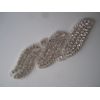 6" Hot Fix Iron on Rhinestone Wave Applique with Small Beads