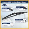 Partuto Rear Windshield Wiper Blade Arm Set for Honda Civic Hatchback 01-05 Replacement