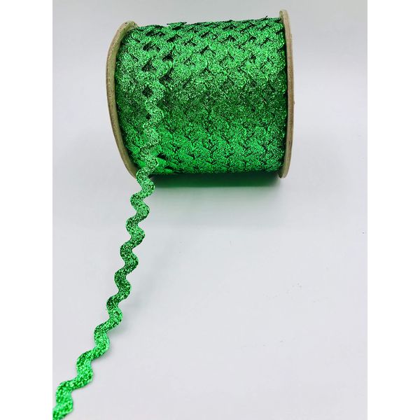 Trimplace Kelly Green 3/8" Metallic RIC Rac - 18 Yards