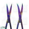 2 Pcs Multi Rainbow Iris Scissors 4.5" Straight & Curved Surgical Instrument Set