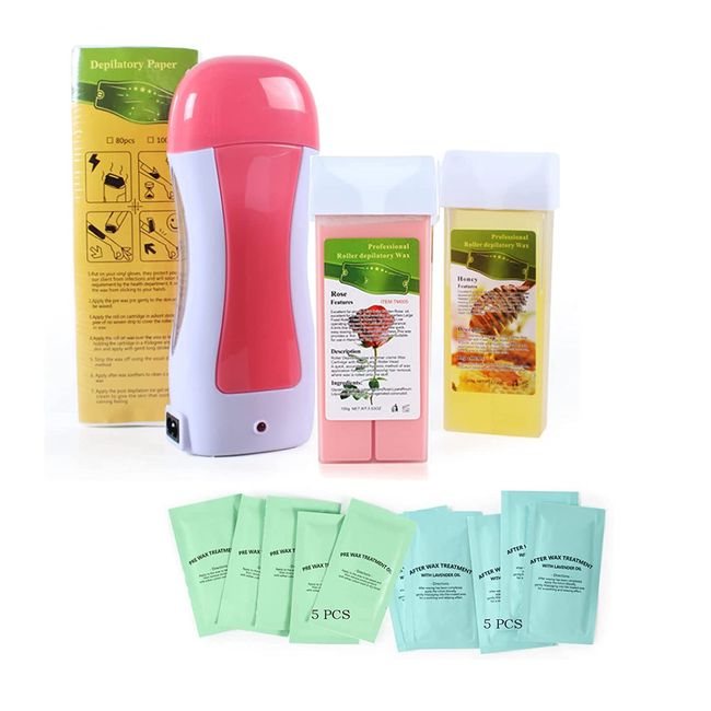 Hair Removal Waxing Kit, Wax Warmer with 4 PC