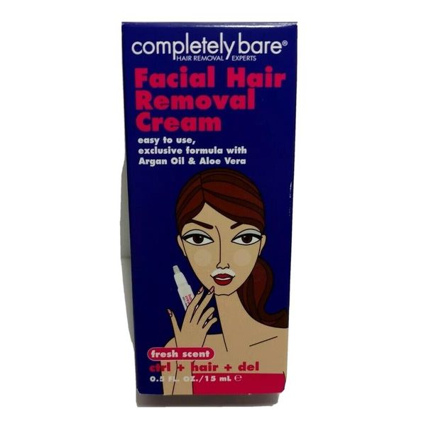Lot of 5 Completely Bare Facial Hair Removal Cream Control Hair 0.5 oz per Box