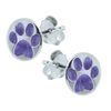 Sterling Silver Animal Paw Earrings, Purple