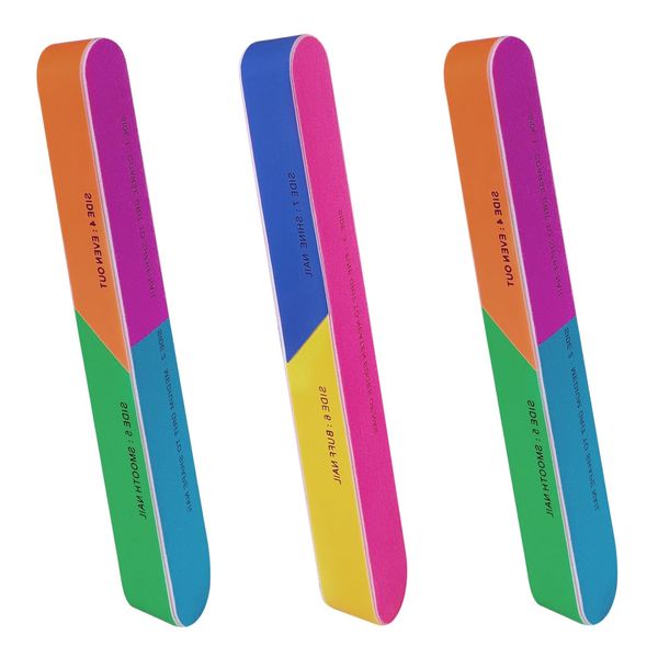 7 Way Nail Buffer (3 Pcs), Nail Buffers Blocks Seven Sides Polisher Fingernail Files Buffer 120/240/600/3000/6000 Grit (3 Pcs 7 Way Nail buffers)