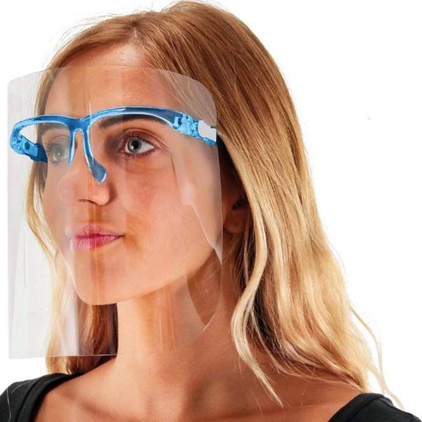 True Face Shield (Pack Of 10) Full Face Visor Glasses Blue Protection Mask PPE Transparent Clear Plastic