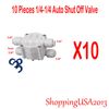 10 X Auto Shut Off Valve 1/4-1/4" Quick Connect Push In Under sink RO System