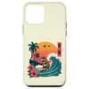 Surfing Capybara Retro Sunset Beach Ocean Wave Summer Vibes Case for iPhone 12 mini