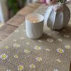 Luck and Luck Daisy Hessian Table Runner, Easter Party Table Decoration, Spring Home Decoration Gift, Daisy Runner, 5m