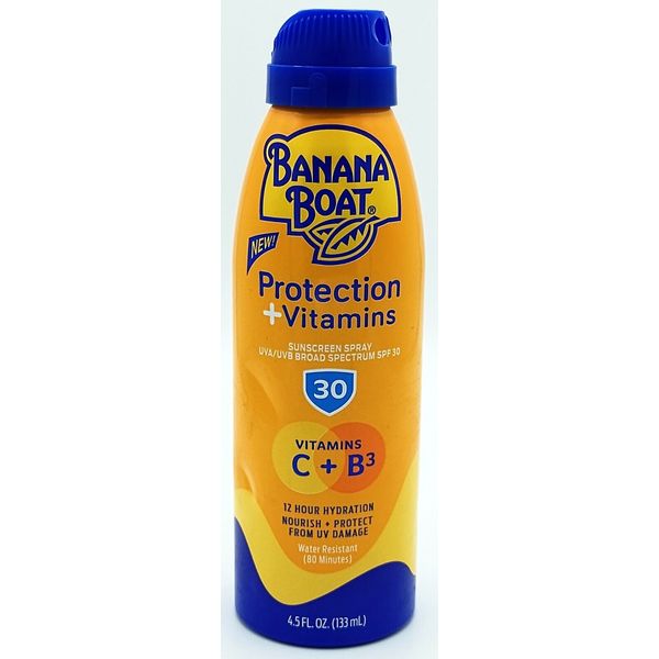 Banana Boat SPF 30 Protection and Vitamins Sunscreen Spray 4.5 oz Exp. 7/25