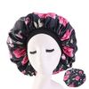DEPHNARSA Extra Large Sleep Cap Jumbo Cap Large Satin Bonnet with Comfort Elastic Band (I-Printed 3PK)