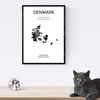 Nacnic Denmark Country & Continents Leaves A3 Poster