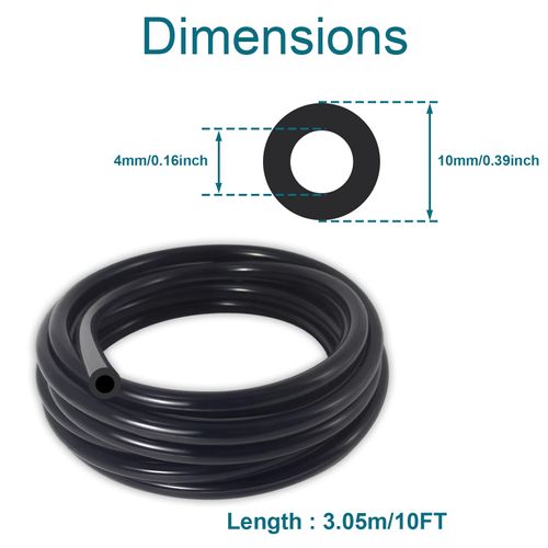 GEPHYNM Vacuum Hose Automotive, 10 FT 5/32 Inch ID Vacuum Line, 130PSI Max Pressure Vacuum Lines Automotive, Silicone Hose