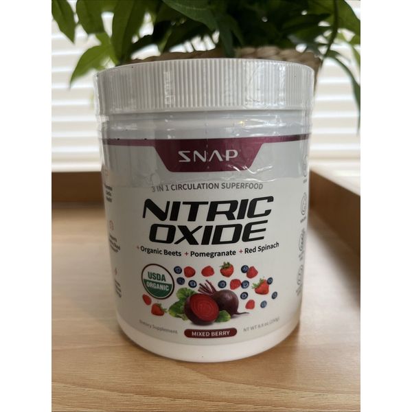 Snap Nitric Oxide Organic Beets Pomegranate Red Spinach 8.8 oz Exp 11/26