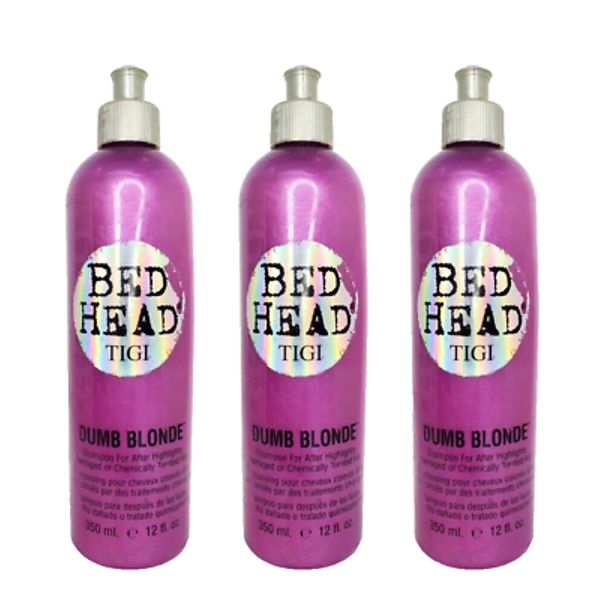 3 Bed Head TIGI DUMB BLONDE SHAMPOO for After Highlights 12 oz Each (394)
