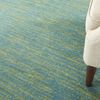 Nourison Essentials Indoor/Outdoor Blue Green 7' x Square Area Rug, Easy Cleaning, Non Shedding, Bed Room, Living Room, Dining Room, Backyard, Deck, Patio (7 Square)