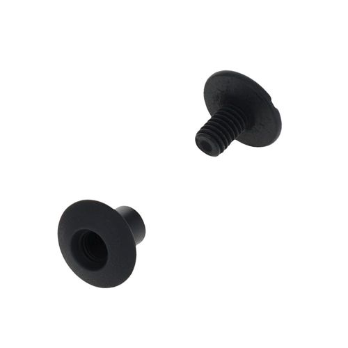 Buckleguy.com Chicago Screws, Open Hole, Black Matte, Solid Brass-LL (50 per bag), Multiple Sizes