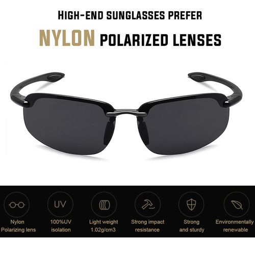JULI Eyewear Nylon Polarized Sunglasses for Men Women Driving Fishing Baseball Driving