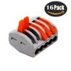 CESFONJER Lever Nut Connector, Assortment Conductors Compact Wire Connectors 222-415(16 Pack)