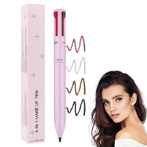 ZXCHOME Penna Per Trucco 4 In 1, Penna Per Ritocchi, Strumento Per Trucco Per Eyeliner, Sopracciglia, Matita Per Labbra, Evidenziatore,Multi-Funzione Makeup Matita Di Bellezza