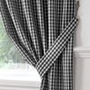 Alan Symonds Gingham Kitchen Curtains Black 46 x 54, 46'' x 54''