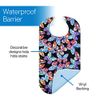 RMS 3 Pack Adult Bib Washable Reusable Waterproof Clothing Protector with Optional Crumb Catcher and Vinyl Backing 34"X18" (Butterfly/Blue Rose/Heritage)