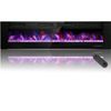 72'' Ultra-Thin Silence Linear Electric Fireplace Recessed Wall Mounted 8h Timer