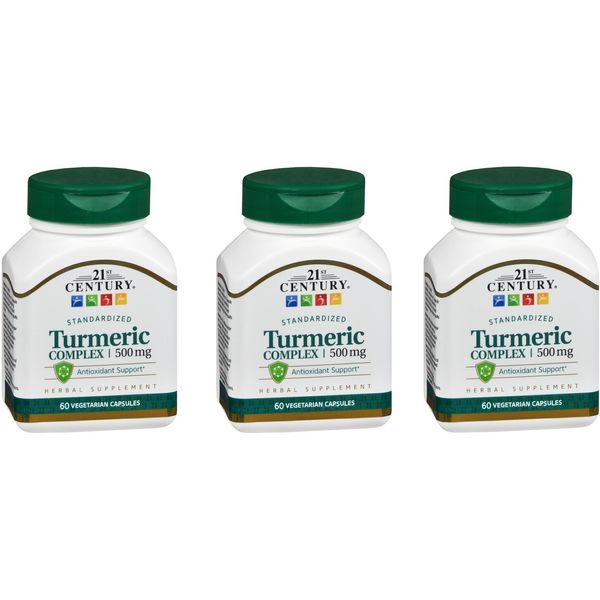 21st Century Turmeric Complex 500mg Vegetarian Capsules 60ct (3 Pack)