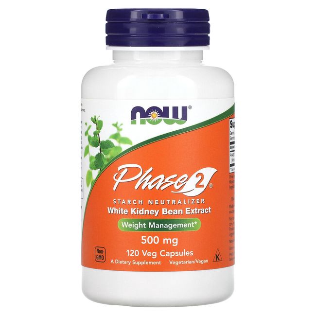 Now Foods Phase 2 Starch Neutralizer 500 mg 120 Veg Capsules GMP Quality