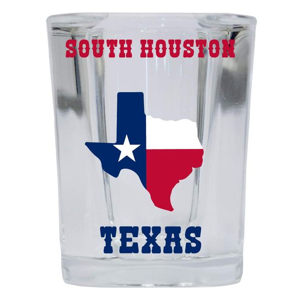 R and R Imports South Houston Texas Square Shot Glass 4-Pack