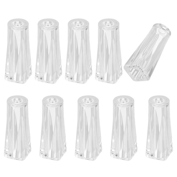 sourcing map 10Pcs Cord Knobs, Plastic Cord Tassel Drops Pull End Pendant Hanging Ball Pulls for Window Blinds Shade Curtain Craft, Transparent Cuboid