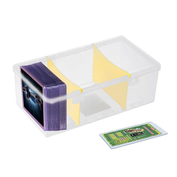 400 Count Trading Card Storage Box with Removable Dividers, Plastic Card Storage Box, Playing Card Case Baseball Card Storage Box Sports Cards Holder Organizer Fit for Standard Card and Toploader