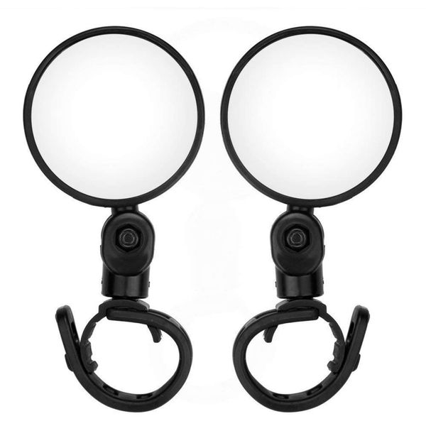 Hordlend HSJ-028 Bicycle Rearview Mirror, Round, Convex, 360° Rotation, Wide Viewing Angle, Easy Installation, Bicycle Mirror, Cycling Mirror, Bar End Mirror, Black