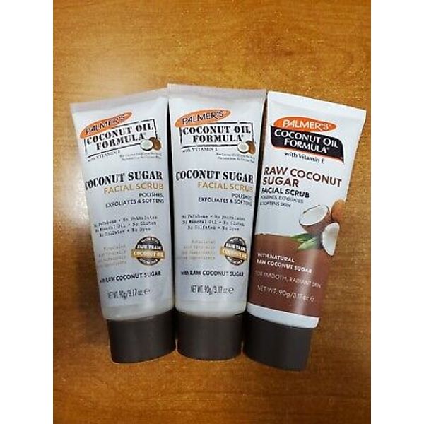 3 Pack: Palmer's Coconut Oil Formula Raw Coconut Sugar Facial Scrub 3.17oz. (D7)