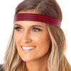 Hipsy Women's Adjustable NO SLIP Houndstooth Fashion Headbands (Black/Black/Ruby Red 3pk)