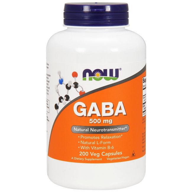 NOW Foods GABA, 500 mg, 200 Veg Capsules