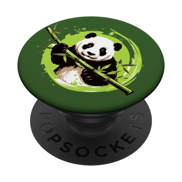 Panda with Bamboo Sticks PopSockets Adhesive PopGrip
