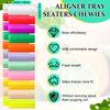 110 Pcs Aligner Chewies Orthodontic Chewies for Aligner Tray Seaters Silicone Chompers Teeth Dental Chewies Invisible Accessories, 11 Colors and Flavors