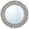 CHARMMA Mirror Natural Wicker Wicker 23.6 inches Diameter,Mirrors-287628