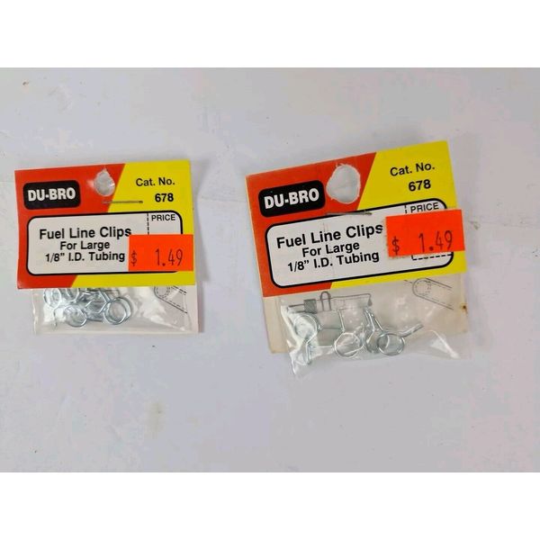 Lot of 2 DUBRO #678 Fuel Line Clips for Lrge 1/8" I.D. Tubing RC Airplane Remote