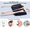 2Pcs Copper Tongue Scraper, Tongue Cleaner Set for Adults Kids, Stainless steel Wide Double Blades Oral Tongue Brush Cleaning Scrapping Sweeper for Fresh Breath and Mouth Hygiene Care with Travel Bag