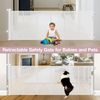 Reinforced 72" Wide Retractable Baby Gate with Rods Prevent Sagging, Retractable
