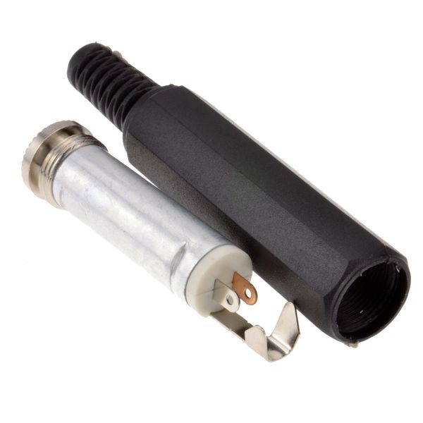 kenable 6.35mm Stereo Inline Solder Terminal Female Socket Adapter & Strain
