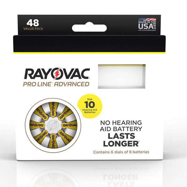 Rayovac Proline Advanced Mercury Free Hearing Aid Batteries, size 10A, 48 pack