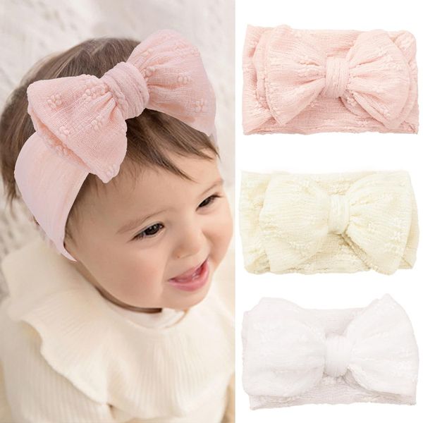 Fashband Baby Mädchen Nylon Stirnbänder Blumenkrone Haarbänder elastisch weich Headwrap Haarschmuck für Neugeborene Kleinkinder und Kinder für Kinder Kleinkinder(pink)