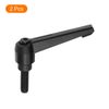uxcell 2Pcs M8 x 20mm Adjustable Knobs Handle Male Thread Push Button Ratchet Quick Release Locking Rotating Bolt for Lathe Machinery, Black