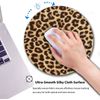 knseva Leopard Grain Print Round Mouse Pad Custom, Non-Slip Rubber Comfortable Customized Circular Mouse Pads for Work Computer